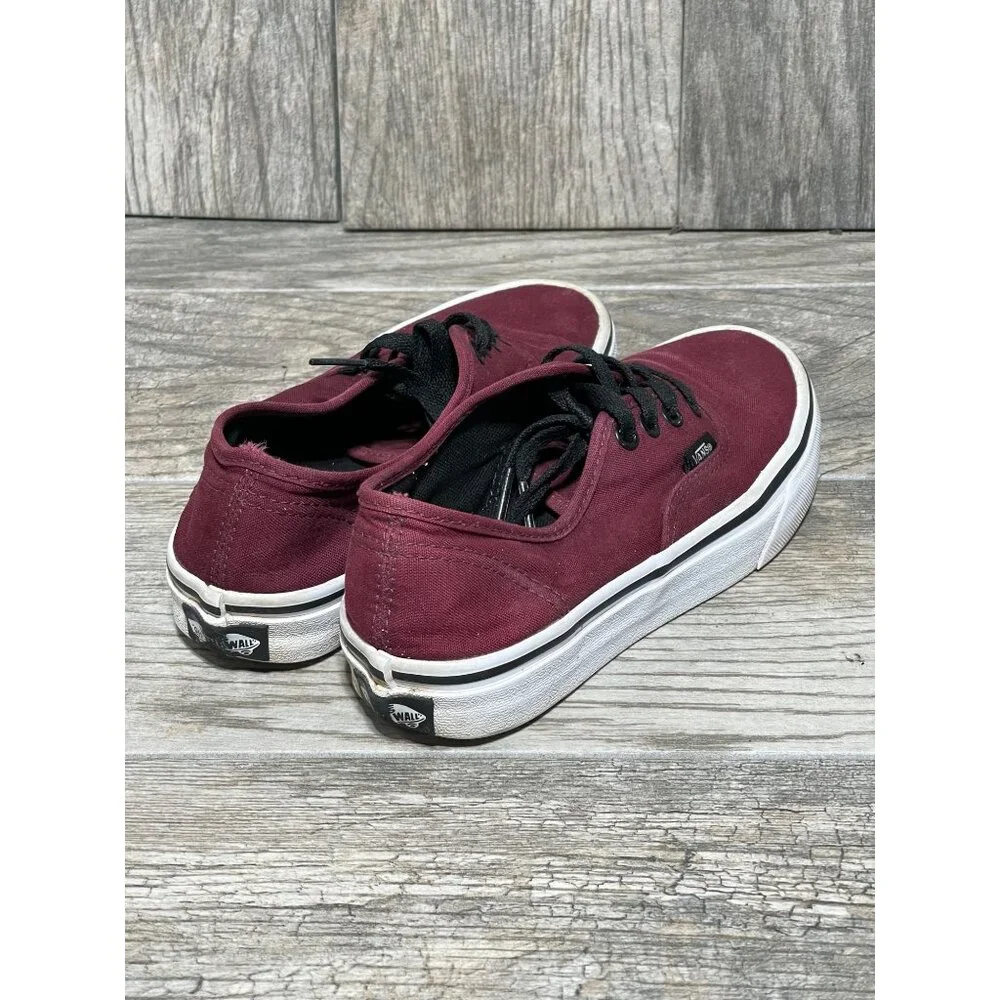 Vans Authentic Low Top Lace Up Red Skater Shoes Women's Size 5.5 - Picture 6 of 11
